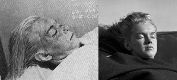 Marilyn Monroe morte et mimant sa mort