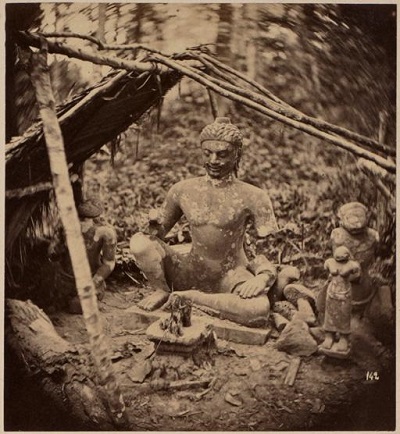 Statue du Roi lépreux sur la terrasse du temple d'Angkor Thom.